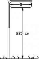 Vinkelstander 220cm t/16x50cm